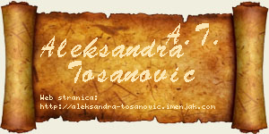 Aleksandra Tošanović vizit kartica